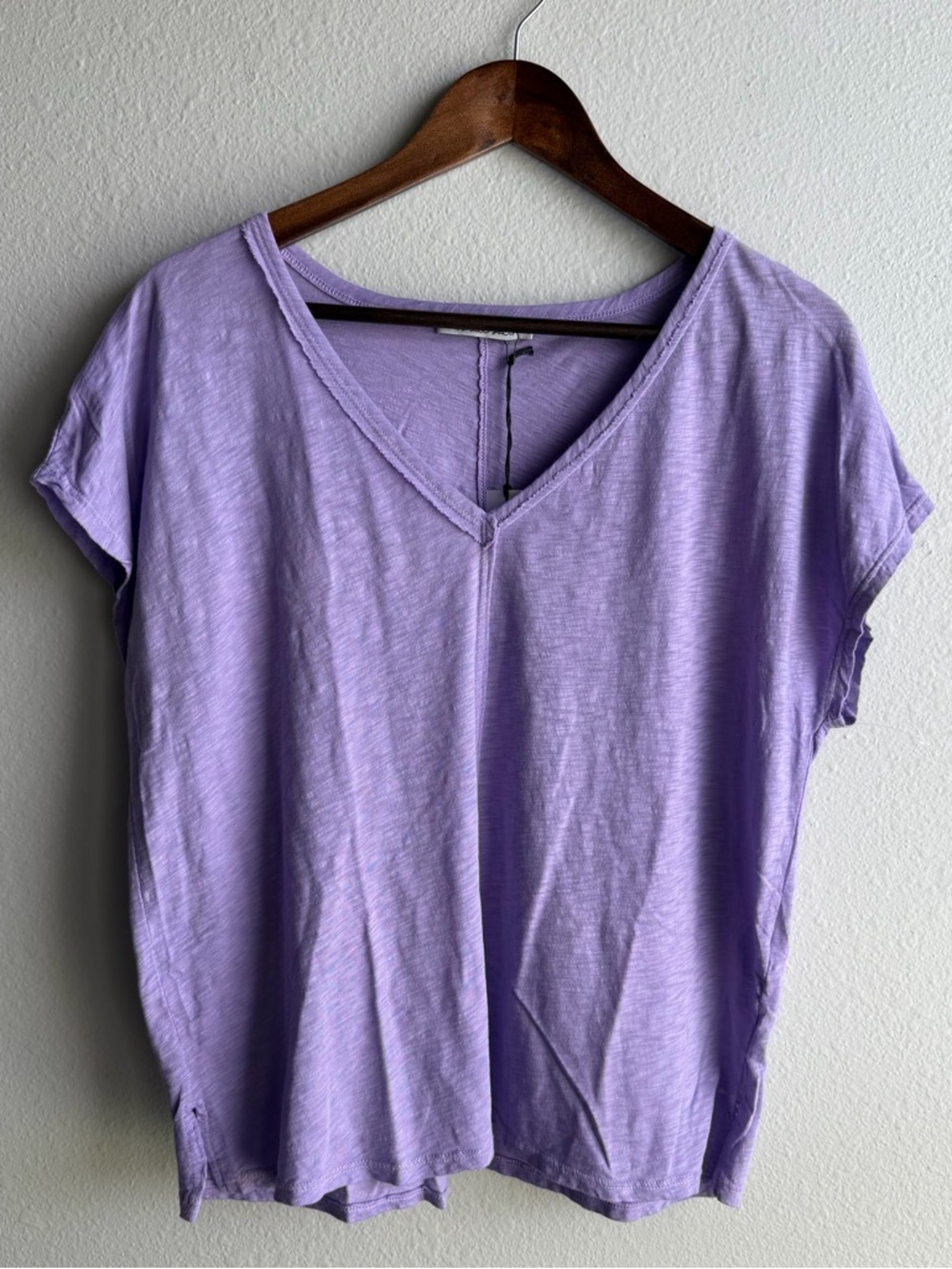 Michael Stars Slub Supima Cotton Lizzy Tee Lavender Top OS